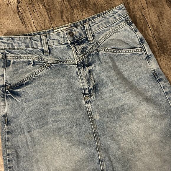 Free People We The Free Come As You Are Denim Maxi Skirt Size 6 Medium Indigo - Picture 5 of 12